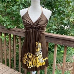 ISO Sky Brand Dress with Tiger Print